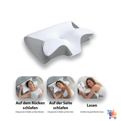 Ergonomisches 2-in-1 Memory Foam Nackenkissen – Orthopädisches Kissen zur Linderung von Nackenschmerzen