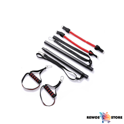 Multifunctional workout trainer with resistance bands and rubber buckles